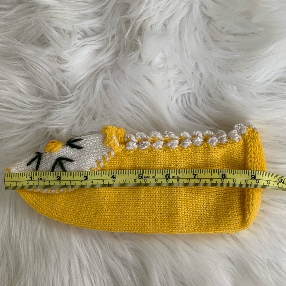 Hand Knit Wool Sock Bootie Slippers Handmade - Picture 3 of 4